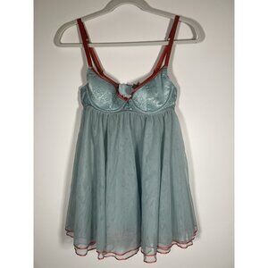 Victoria's Secret blue babydoll sheer top chemise ASO Vampire Diaries 34B